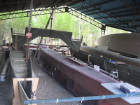 Two hull shoes aligned with rear beam bulkhead glassed in