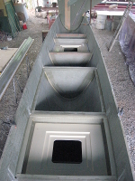 Engine bay and shaft log area between the tanks