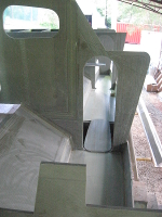 Looking forward in starboard hull