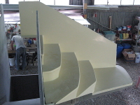 Starboard stern steps side view