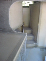 Forward port cabin steps closed in