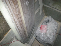 Starboard centreboard case in place showing clearance from engine