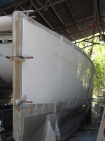 Port hullside fitted and in place