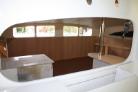 View into saloon from cockpit seats.