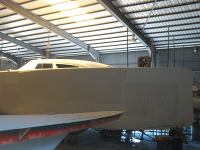 Starboard side on from water level.